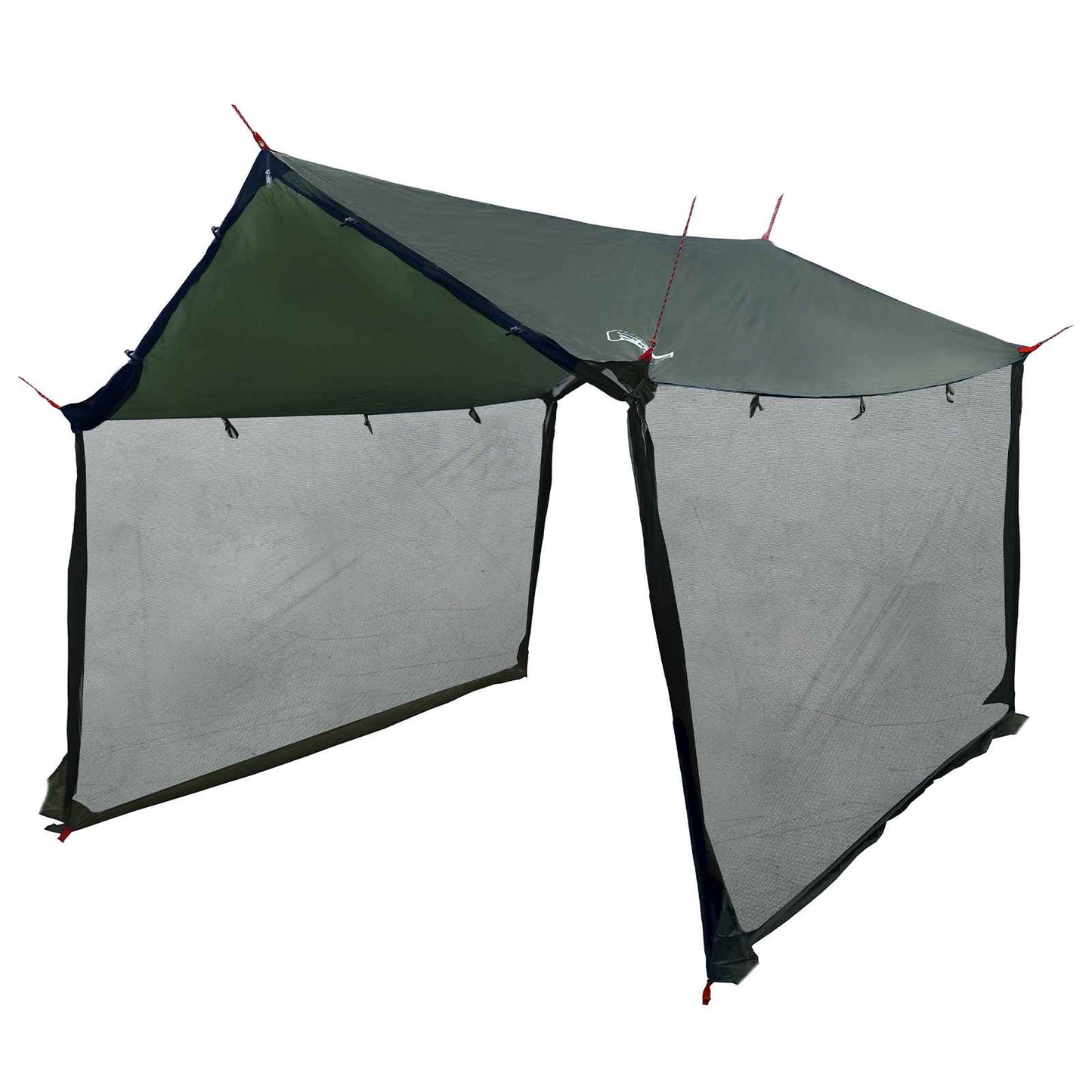 Camping tarp med nettingvegger Army grønn 340 x 260 x 220 cm