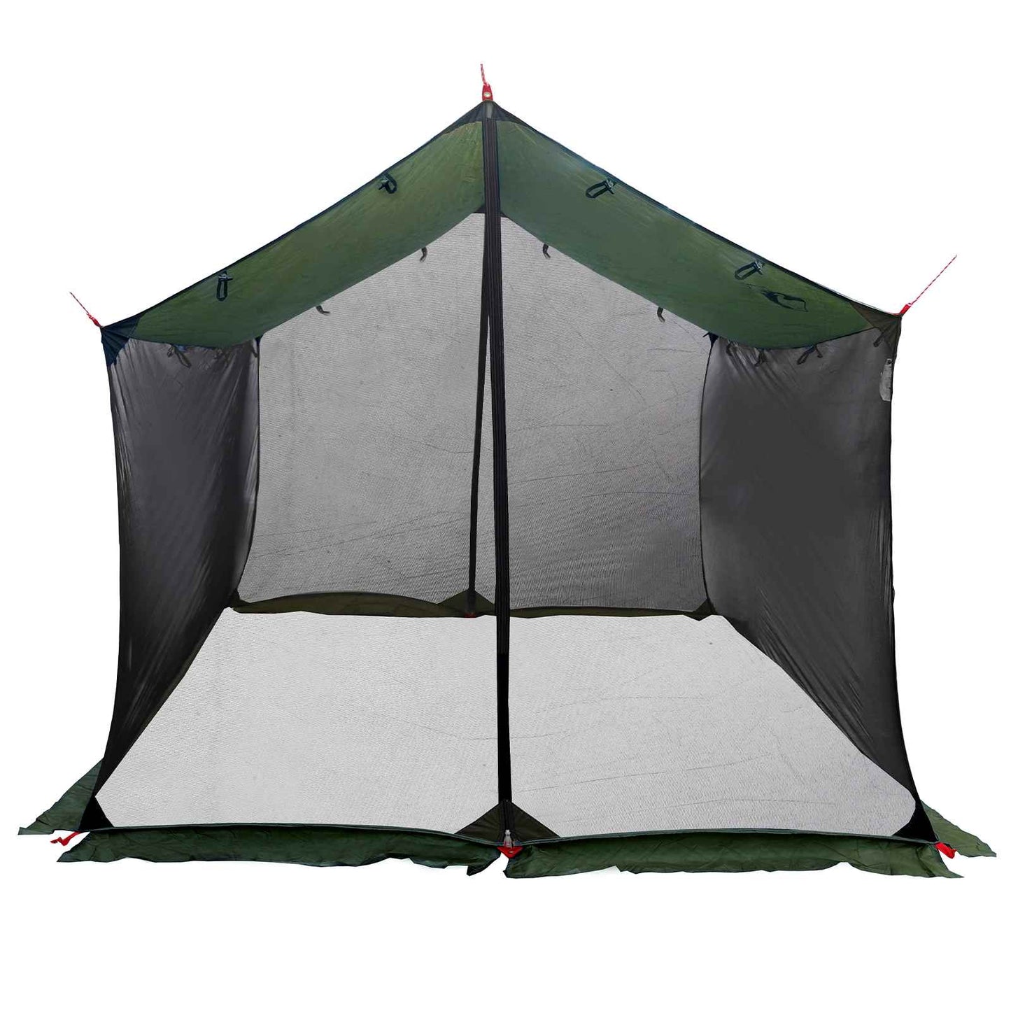 Camping tarp med nettingvegger Army grønn 340 x 260 x 220 cm