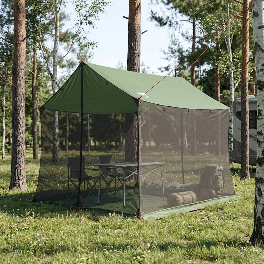 Camping tarp med nettingvegger Grønn 270 x 210 x 210 cm