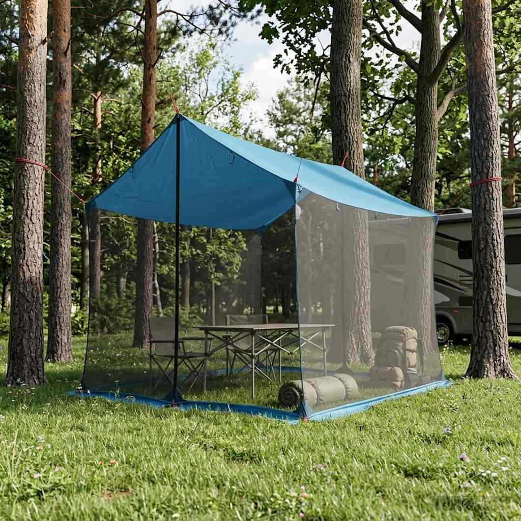 Camping tarp med nettingvegger Blå 270 x 210 x 210 cm