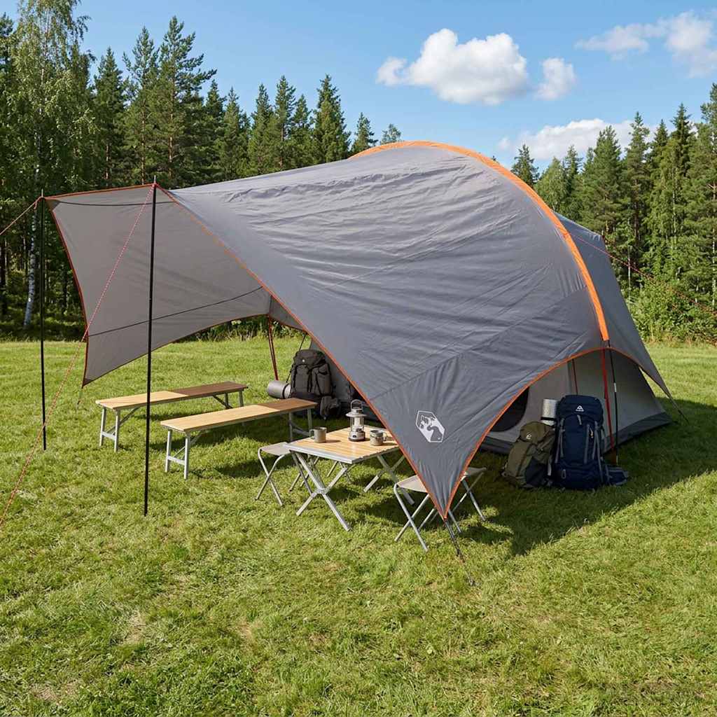 Camping tarp vanntett Grå og Oransje 550 x 400 x 230 cm