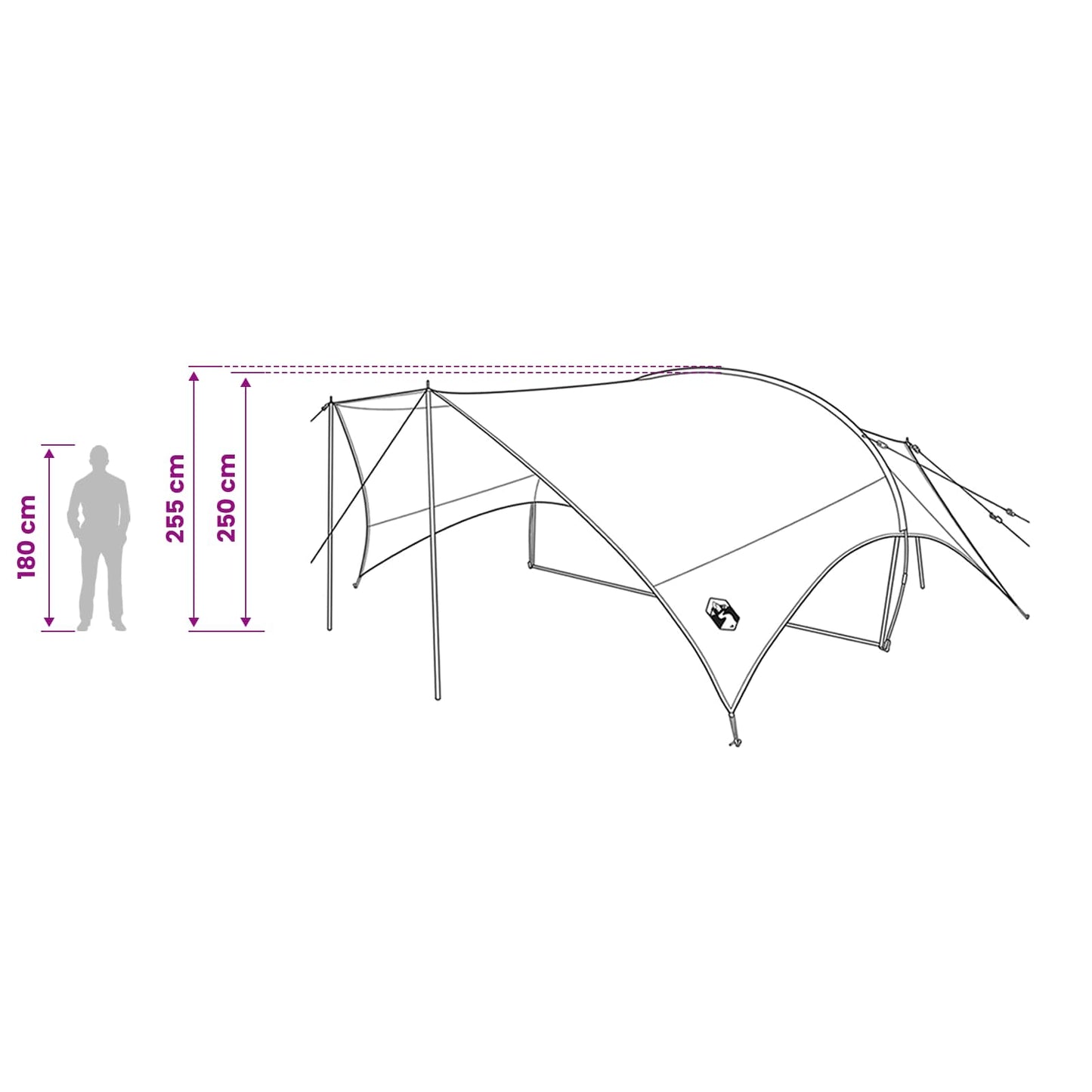 Camping tarp vanntett Army grønn 695 x 580 x 200 cm
