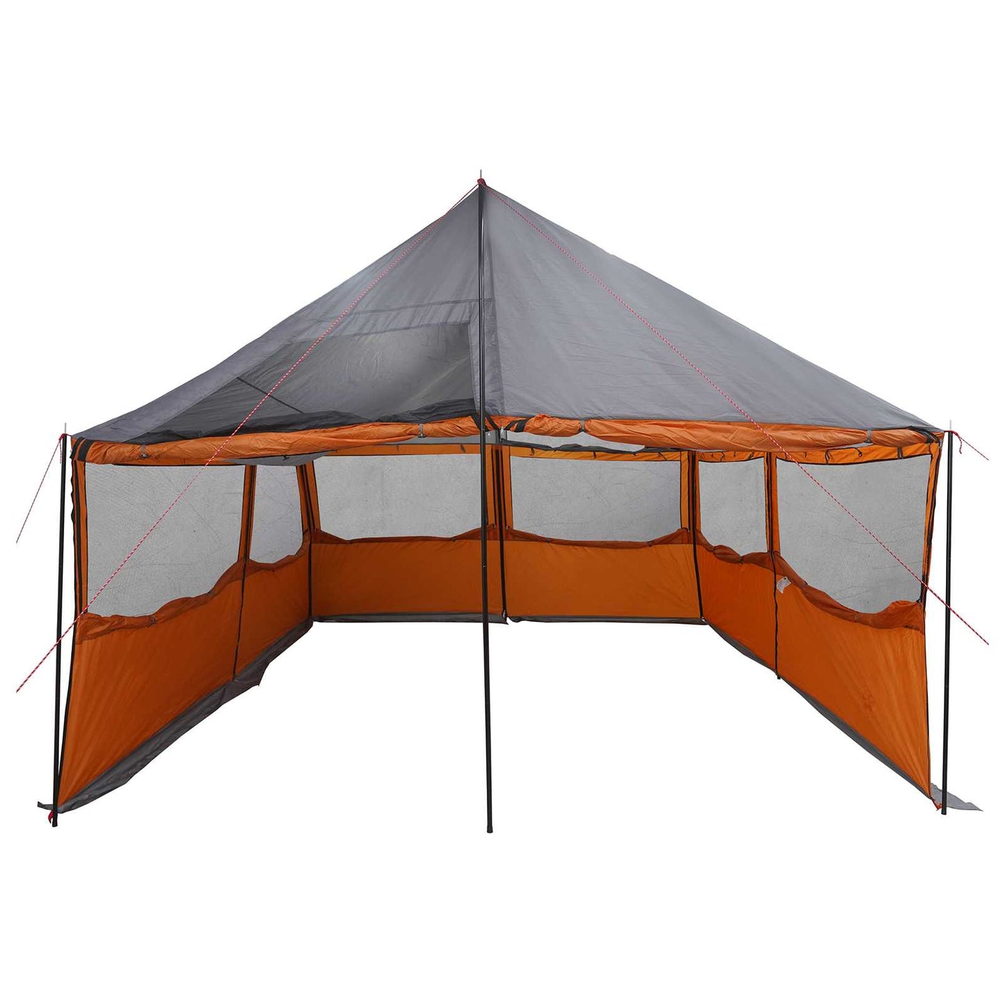 Familietelt Grå og Oransje 450 x 400 x 265 cm Polyester og stål