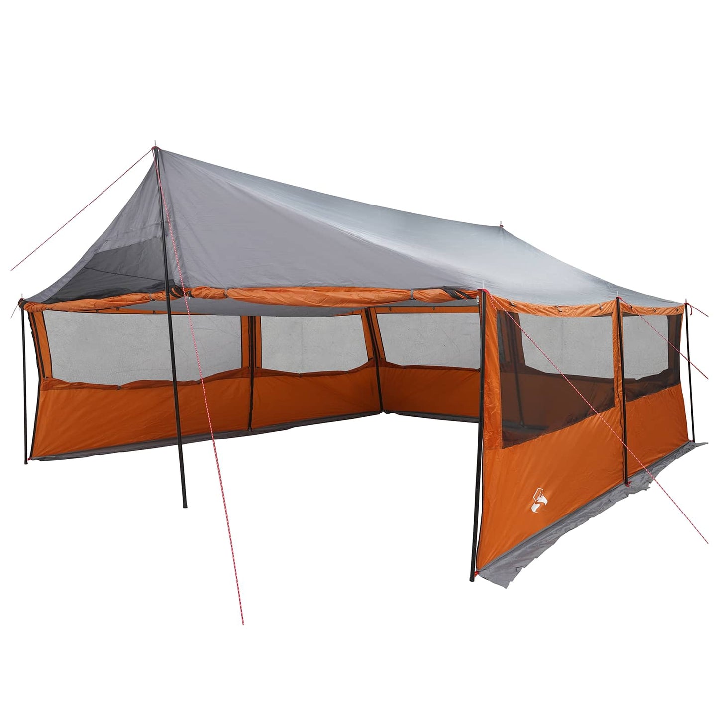 Familietelt Grå og Oransje 600 x 400 x 268 cm Polyester og stål
