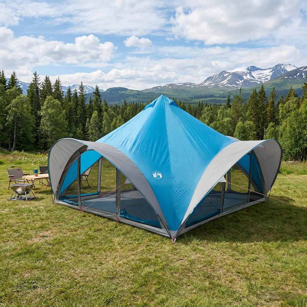 Tipi telt med tak Blå 18 personer Polyester og stål