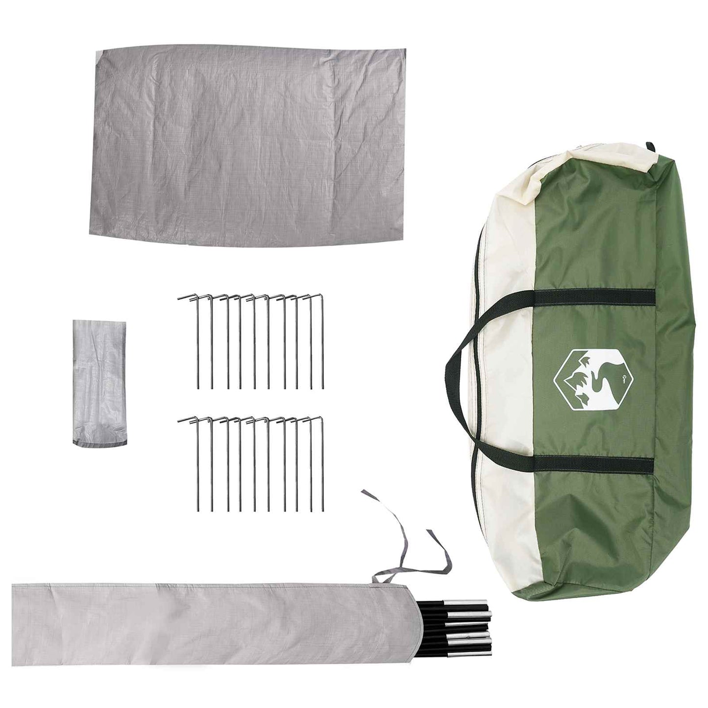 Tipi telt med tak Grønn 6 personer Polyester og stål