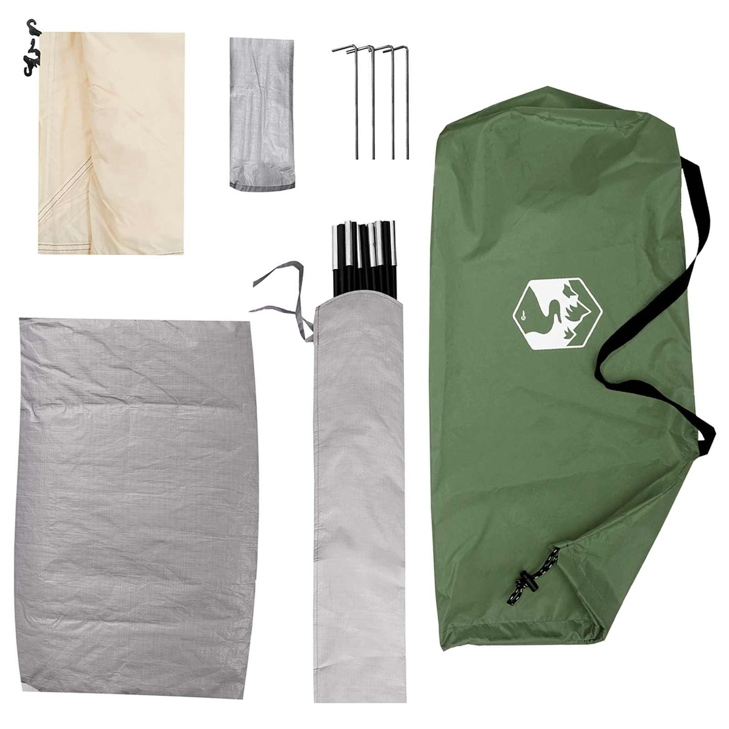 Camping Telt med tak med luftventil Grønn 190 x 140 x 105 cm