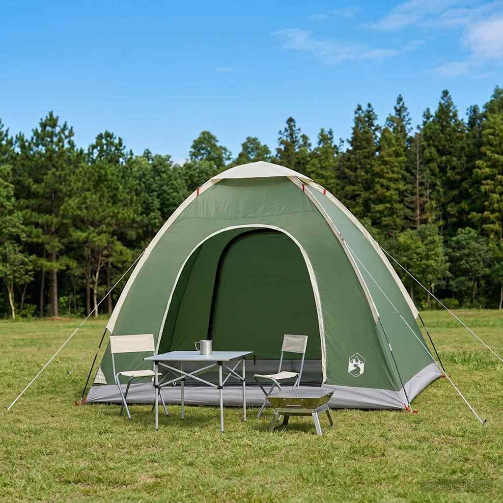 Camping Telt med tak med luftventil Grønn 190 x 140 x 105 cm
