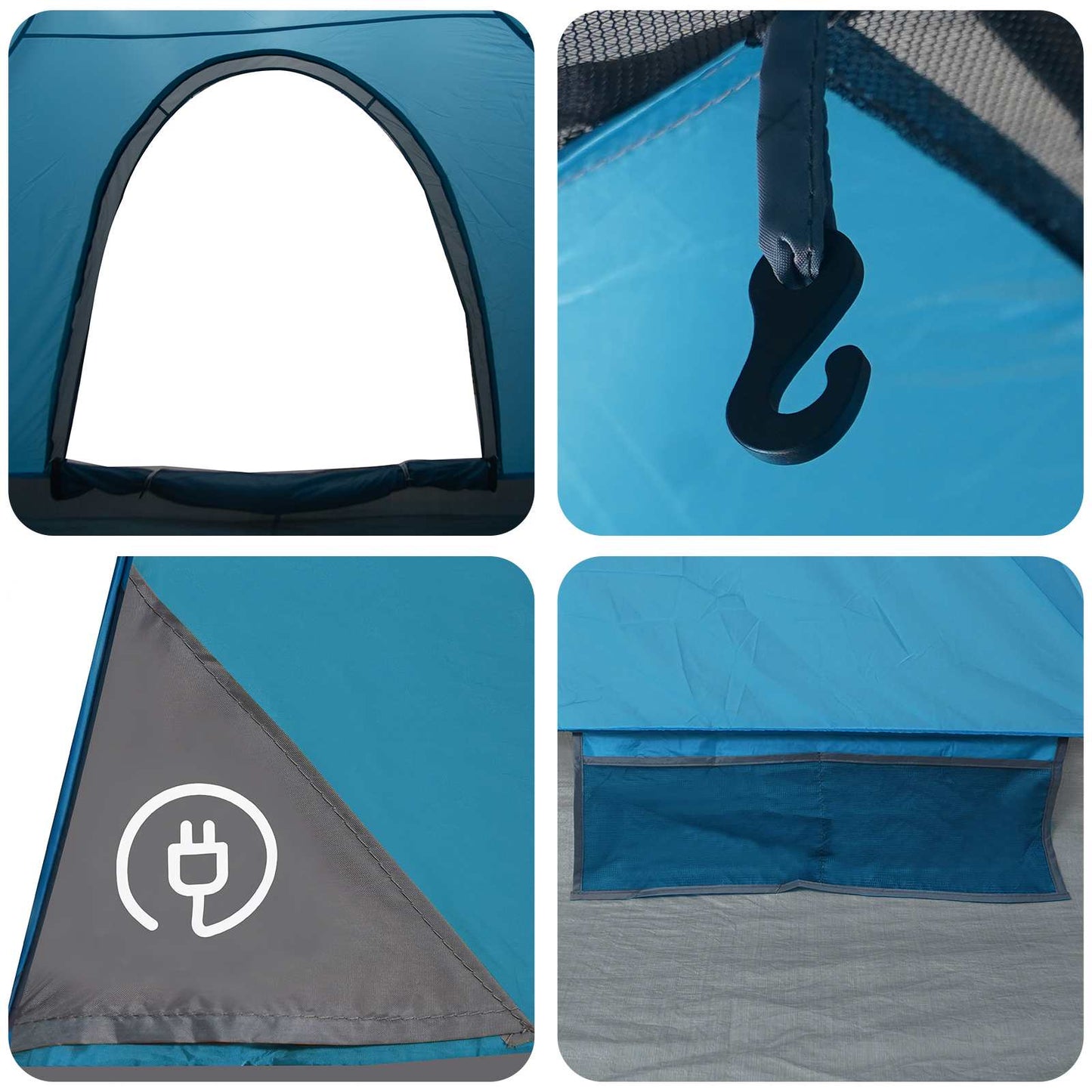 Camping Telt med tak med luftventil Blå 190 x 140 x 105 cm