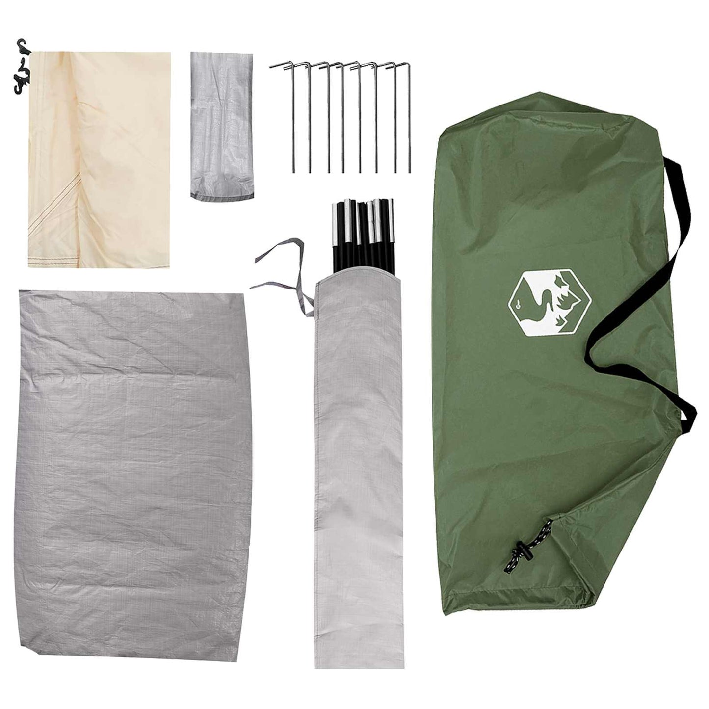 Camping Telt med tak med luftventil Grønn 275 x 215 x 125 cm