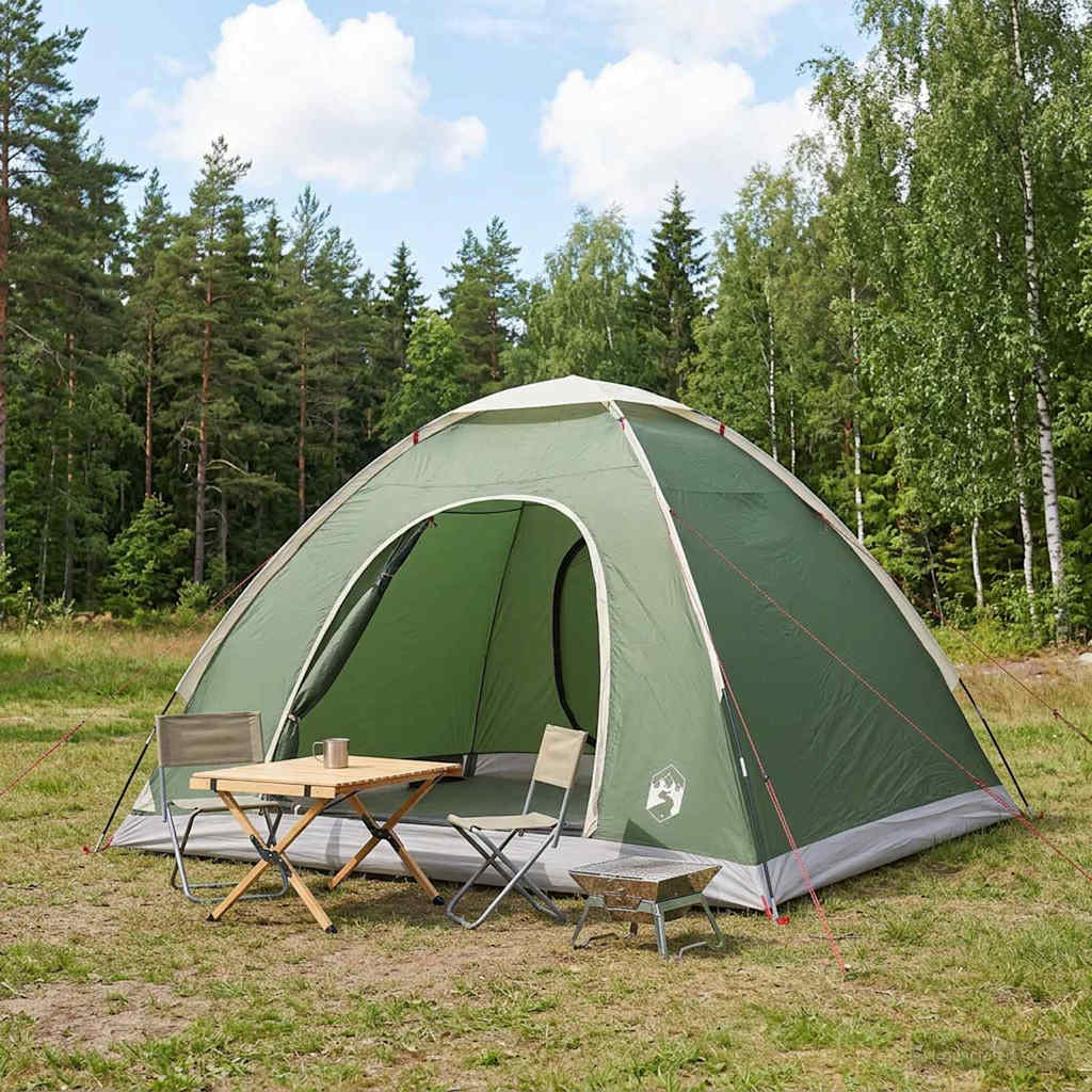 Camping Telt med tak med luftventil Grønn 275 x 215 x 125 cm