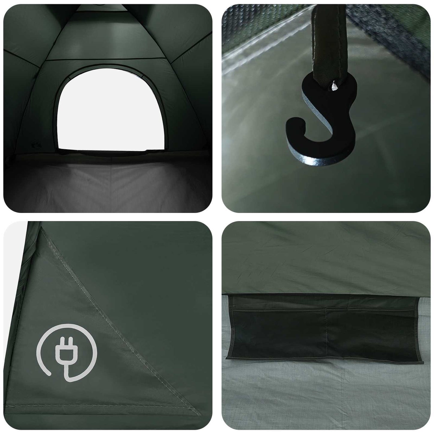 Camping Telt med tak Army grønn 275 x 215 x 125 cm