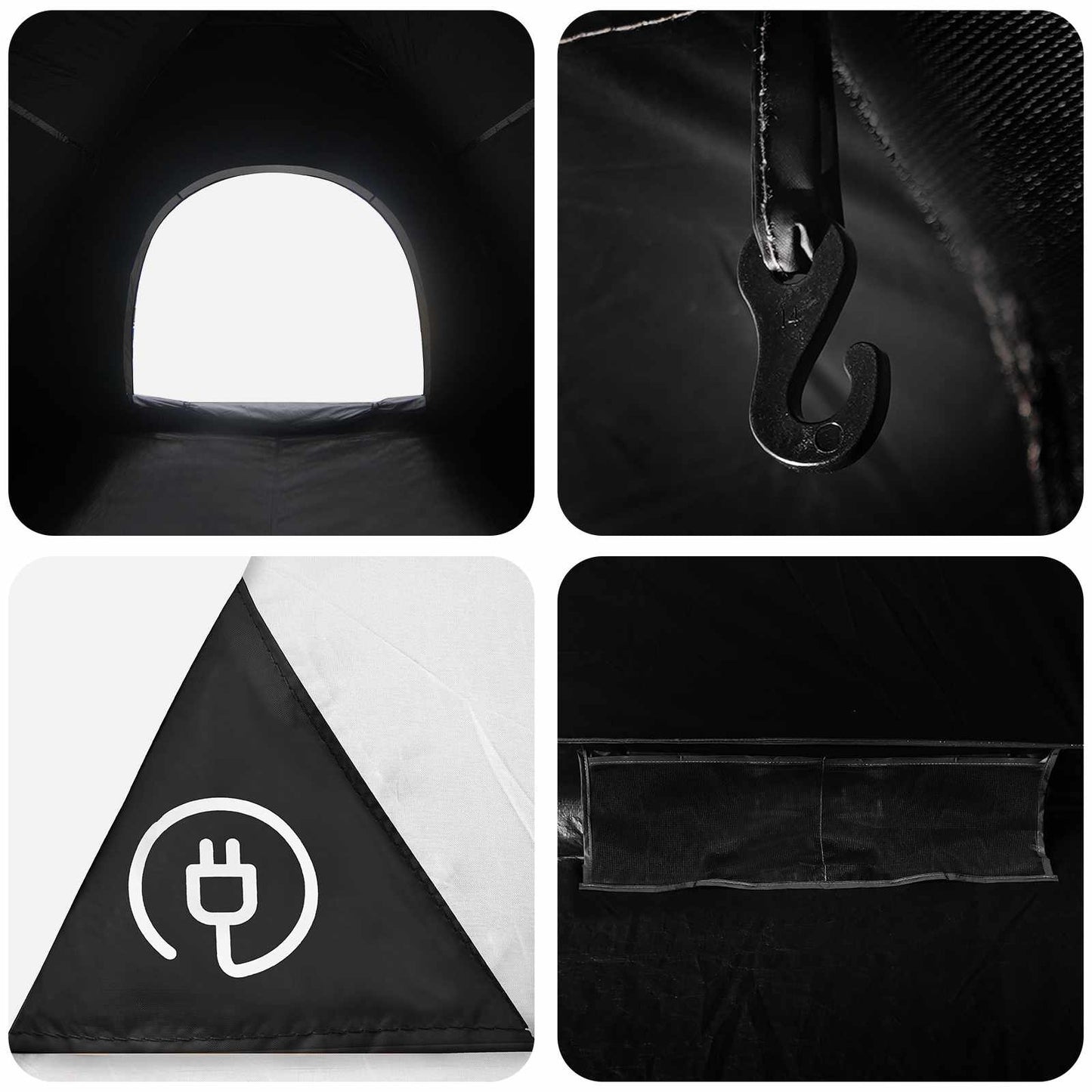 Camping Telt med tak Hvit Blackout 275 x 215 x 125 cm