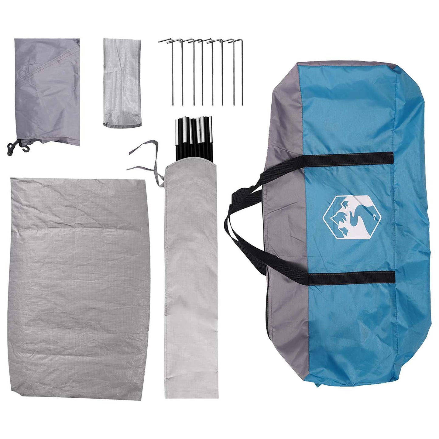 Camping Telt med tak med luftventil Blå 335 x 275 x 180 cm
