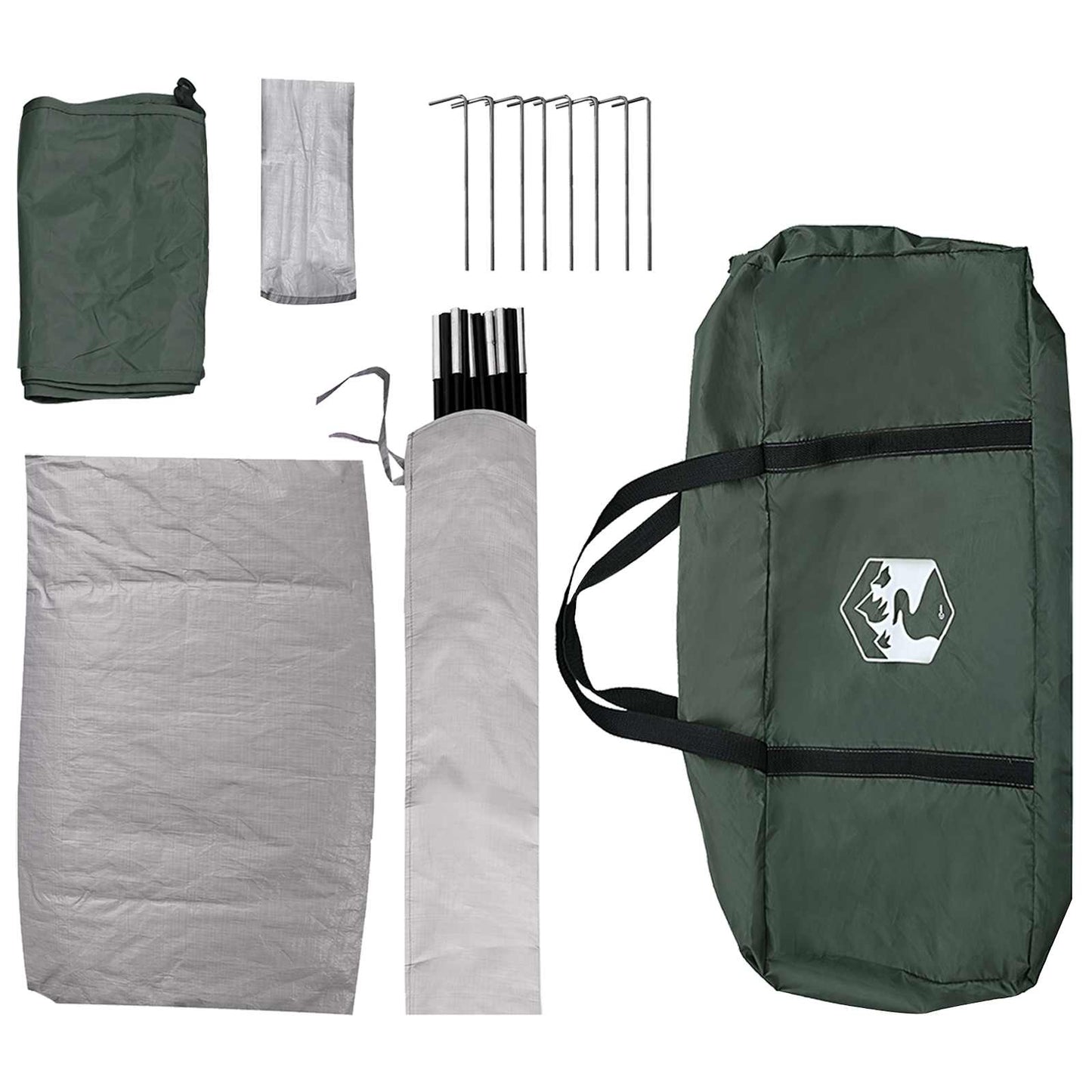 Camping Telt med tak Army grønn 335 x 275 x 180 cm