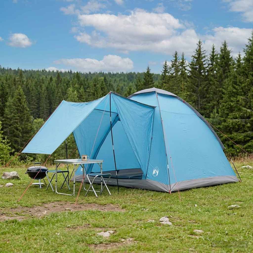 Camping Telt med tak Blå 2-personers Polyester og stål