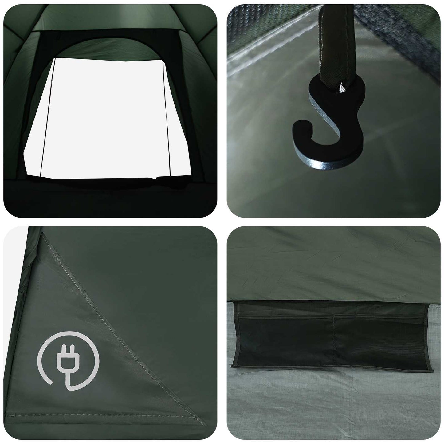 Camping Telt Army grønn 190 x 140 x 105 cm Polyester og stål