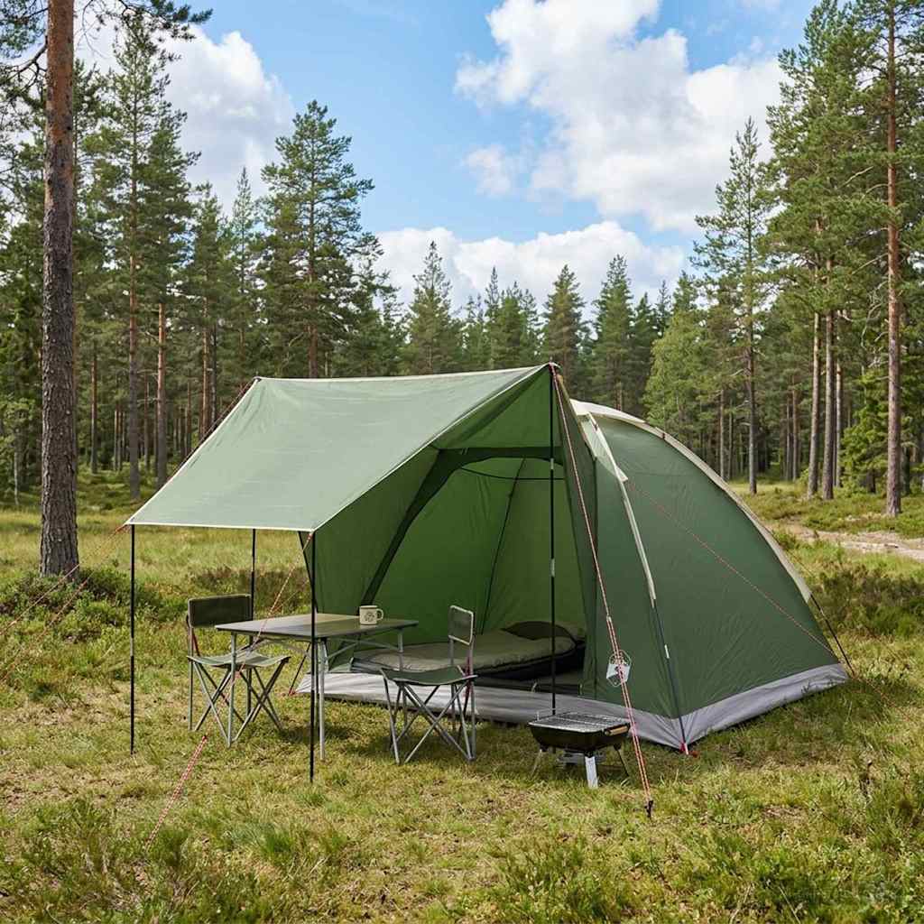 Camping Telt med tak Grønn 4 personer Polyester og stål