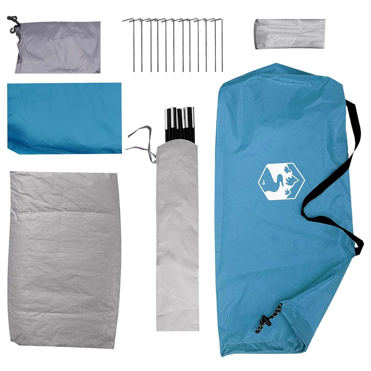 Camping Telt med tak Blå 4 personer Polyester og stål