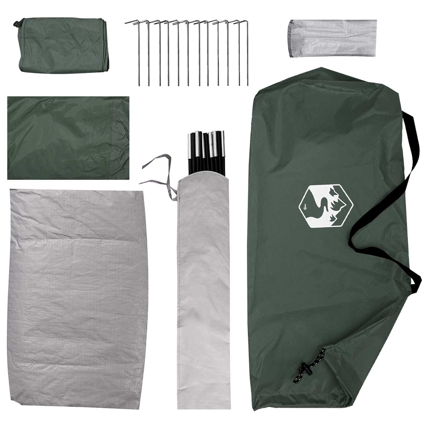 Camping Telt Army grønn 275 x 215 x 125 cm Polyester og stål