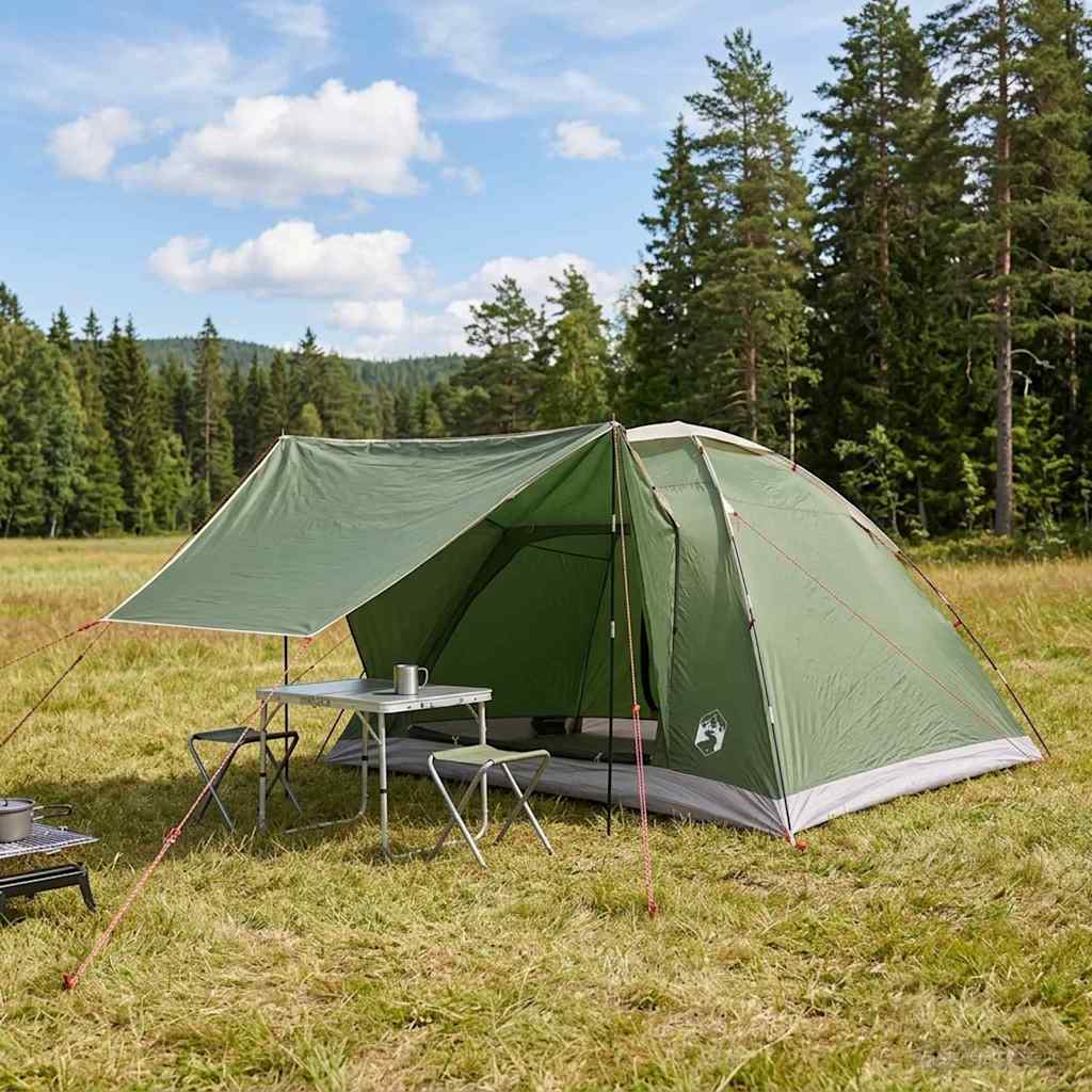 Camping Telt med tak Grønn 6 personer Polyester og stål