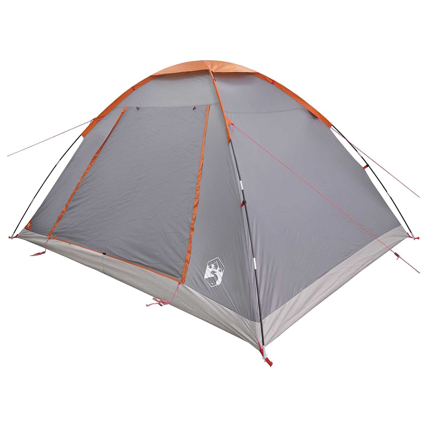 Camping Telt Grå og Oransje 6 personer Polyester og stål