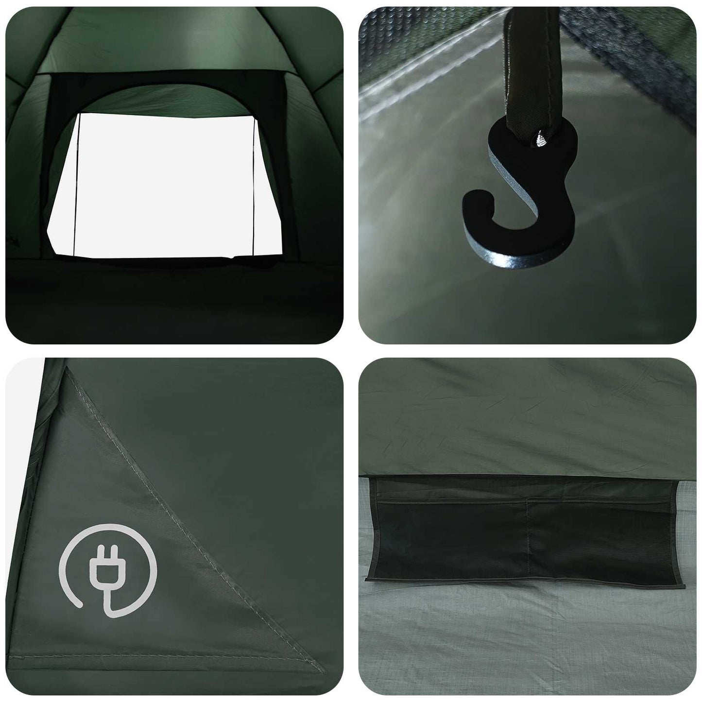 Camping Telt Army grønn 335 x 275 x 180 cm Polyester og stål