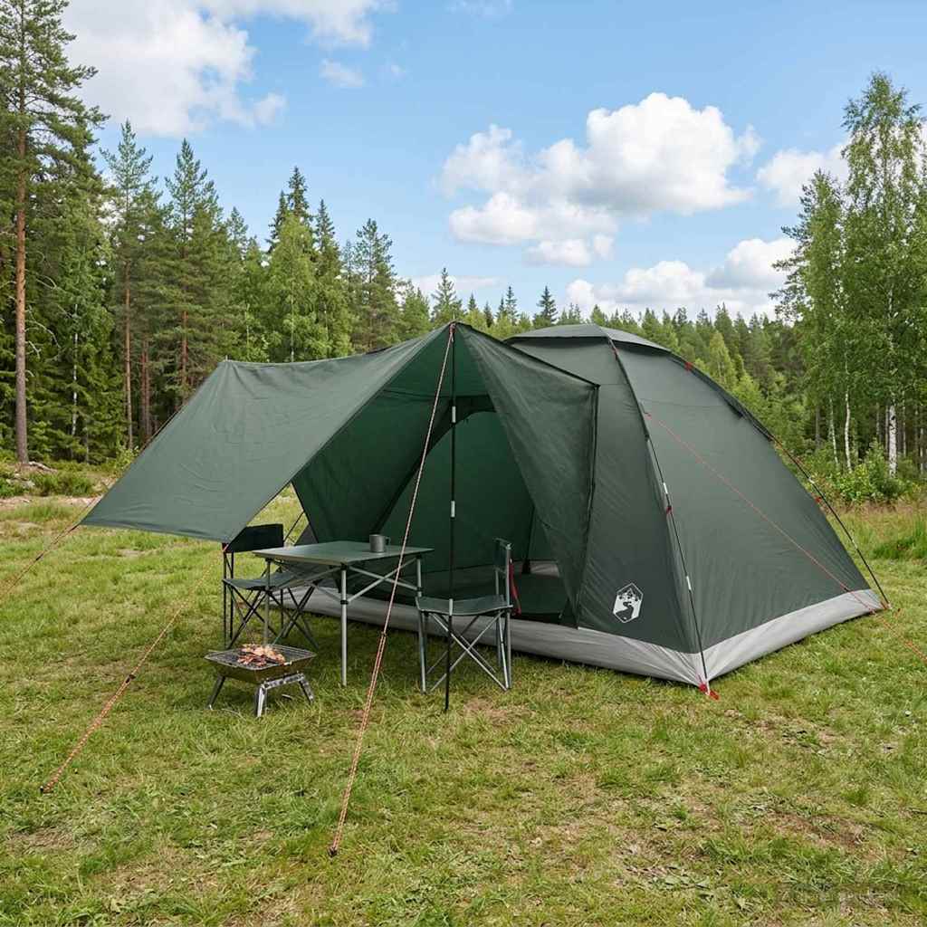 Camping Telt Army grønn 335 x 275 x 180 cm Polyester og stål