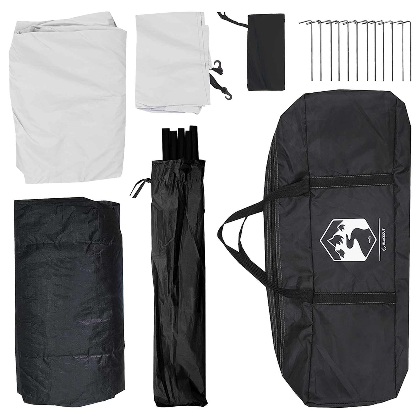 Camping Telt Hvit Blackout 335 x 275 x 180 cm Polyester og stål