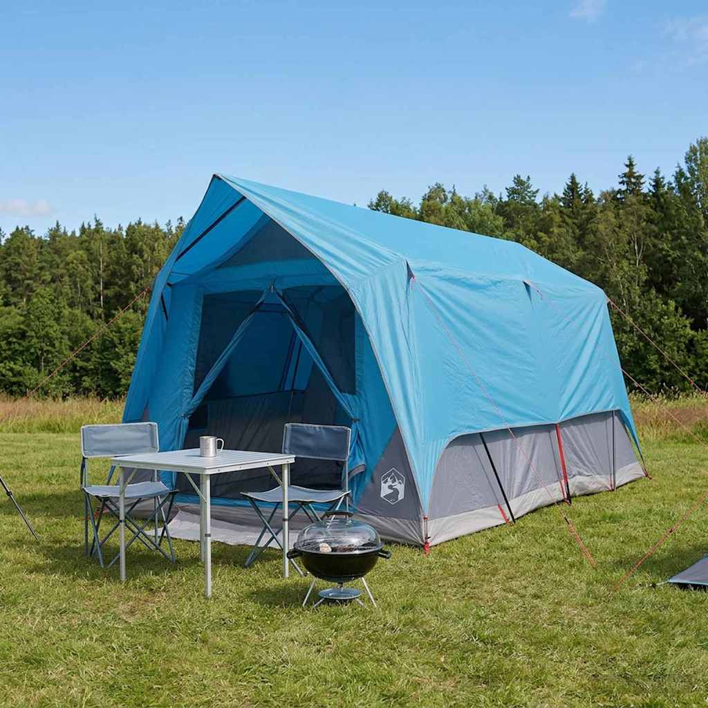 Tunneltelt med tak Blå 8 personer Polyester og stål