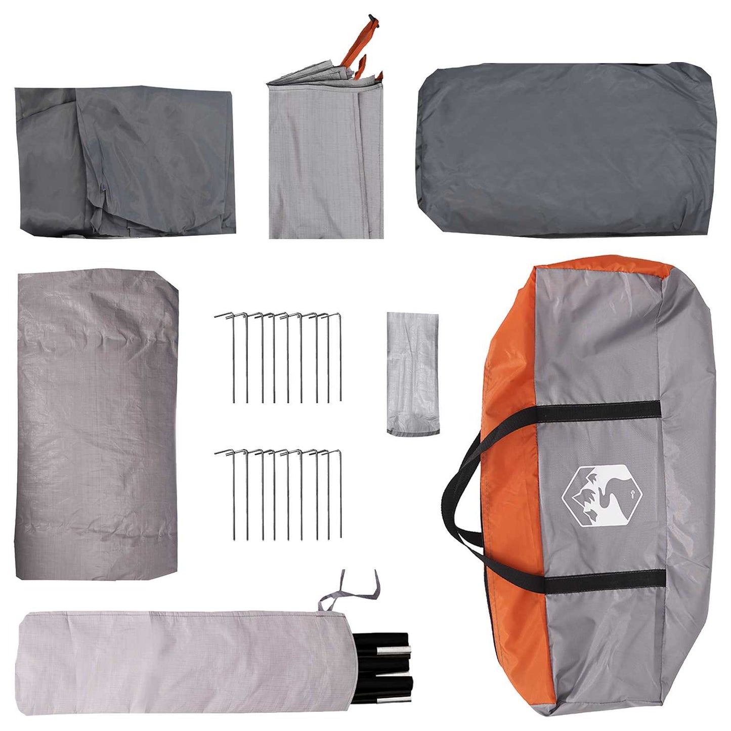 Tunneltelt Grå og Oransje 427 x 305 x 205 cm Polyester og stål