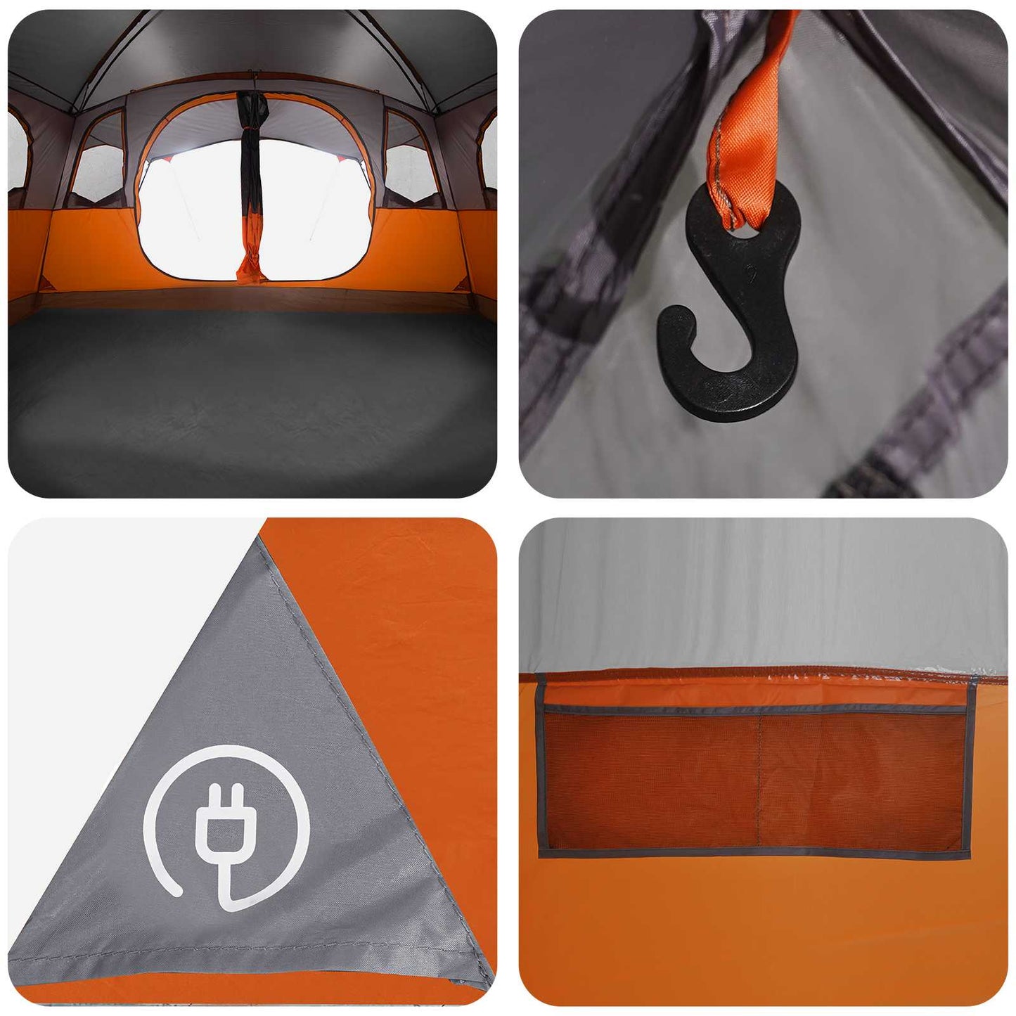Tunneltelt Grå og Oransje 427 x 305 x 205 cm Polyester og stål
