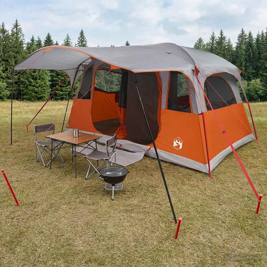 Tunneltelt Grå og Oransje 427 x 305 x 205 cm Polyester og stål