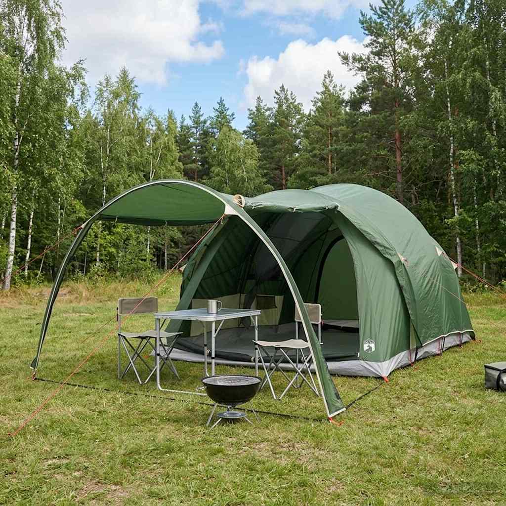 Tunneltelt med tak Grønn 370 x 275 x 210 cm Polyester og stål