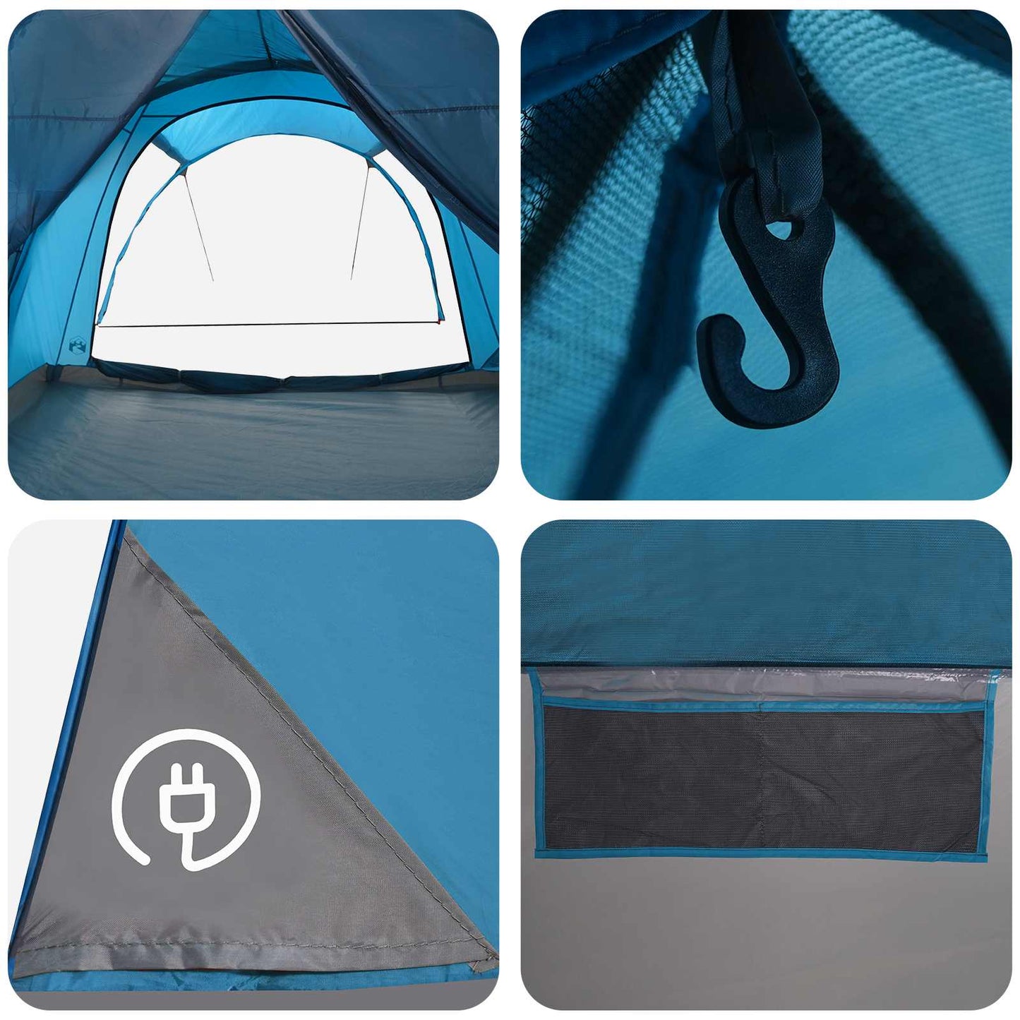 Tunneltelt med tak Blå 370 x 275 x 210 cm Polyester og stål