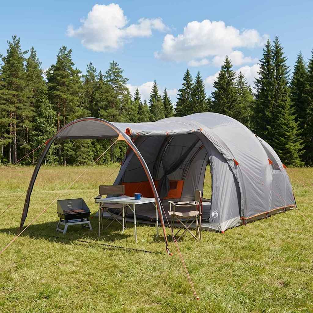 Tunneltelt Grå og Oransje 370 x 275 x 210 cm Polyester og stål