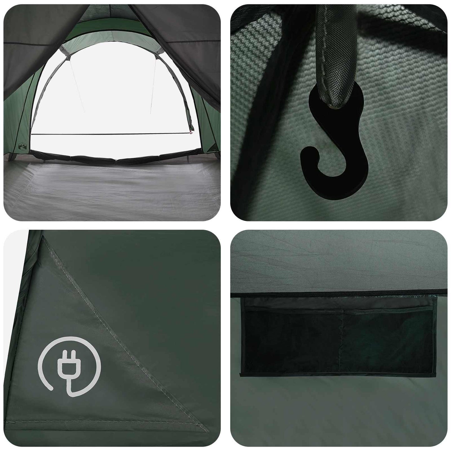 Tunneltelt Army grønn 370 x 275 x 210 cm Polyester og stål