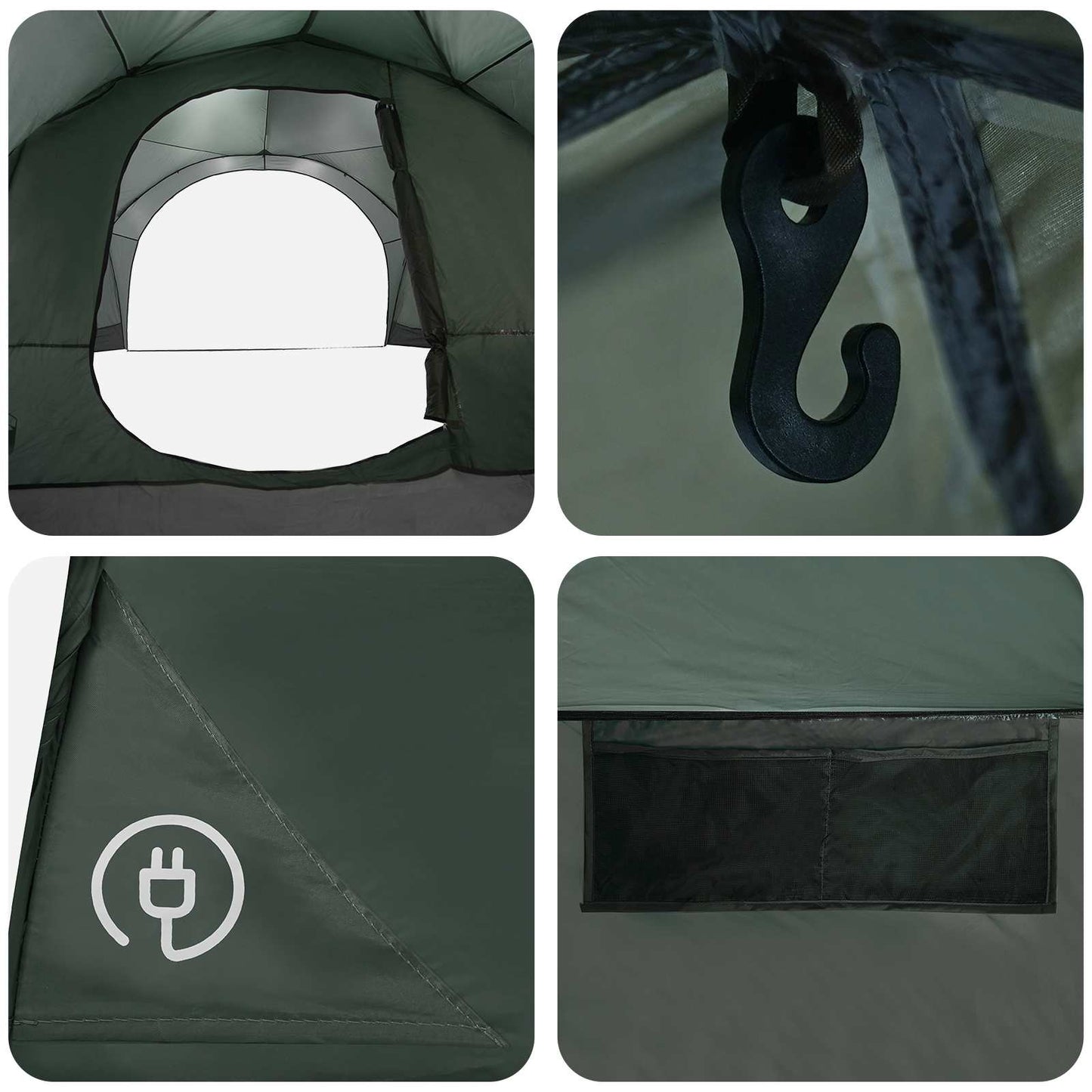 Sidesekk Army grønn 410 x 410 x 250 cm Polyester og stål