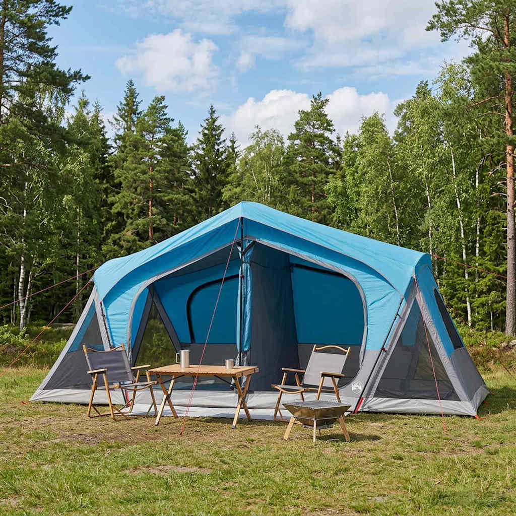 Hyttetelt med tak Blå 480 x 273 x 205 cm Polyester og stål