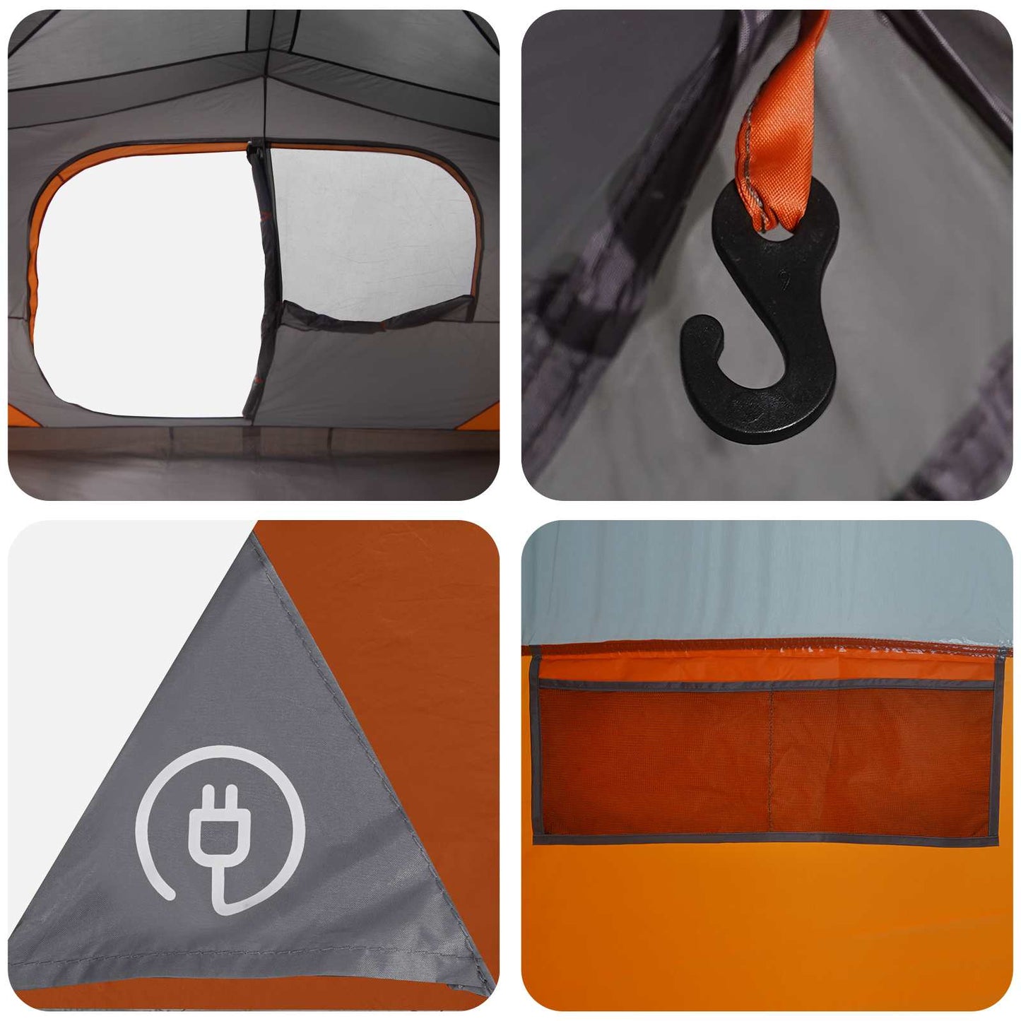 Sofort Telt Grå og Oransje 365 x 280 x 200 cm Polyester og stål