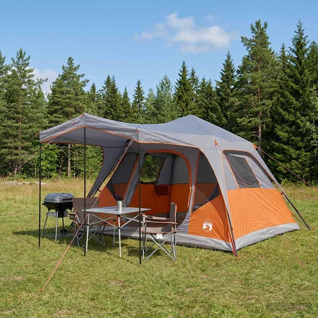 Familietelt Grå og Oransje 305 x 275 x 190 cm Polyester og stål