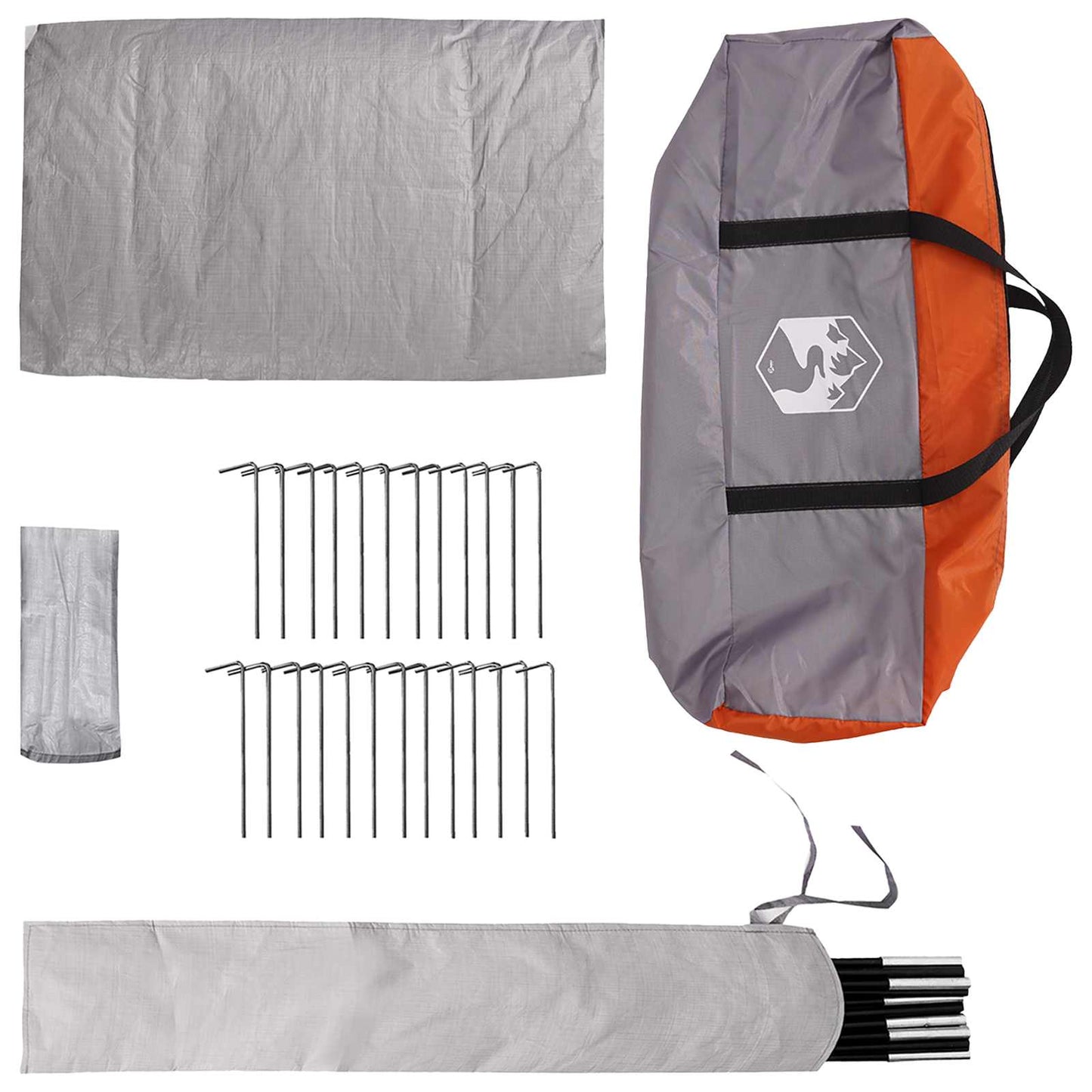 Tipi telt Grå og Oransje 700 x 700 x 395 cm Polyester og stål