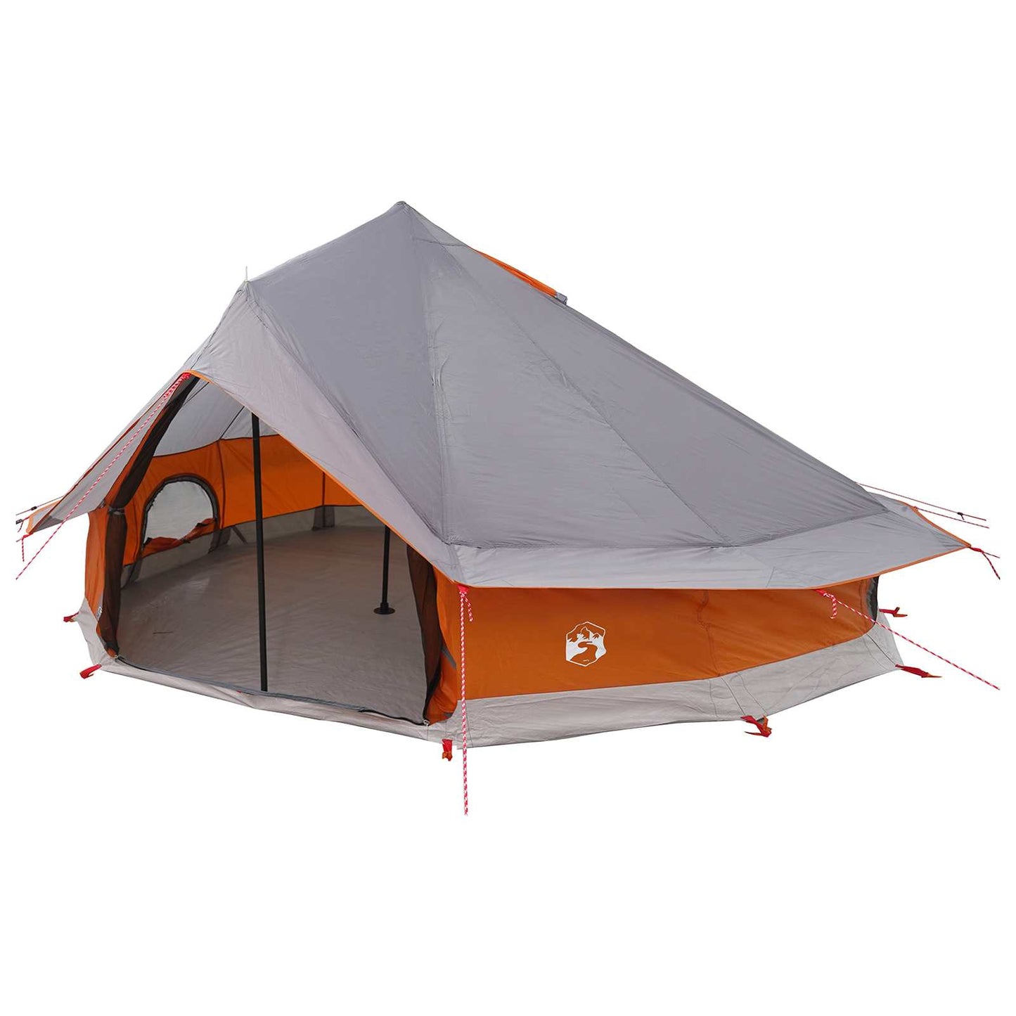 Tipi telt Grå og Oransje 700 x 700 x 395 cm Polyester og stål