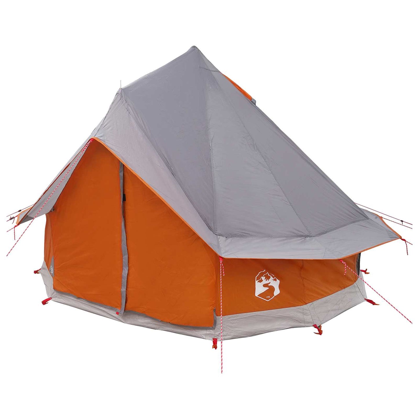 Tipi telt med tak Grå og Oransje 250 x 250 cm Polyester og stål