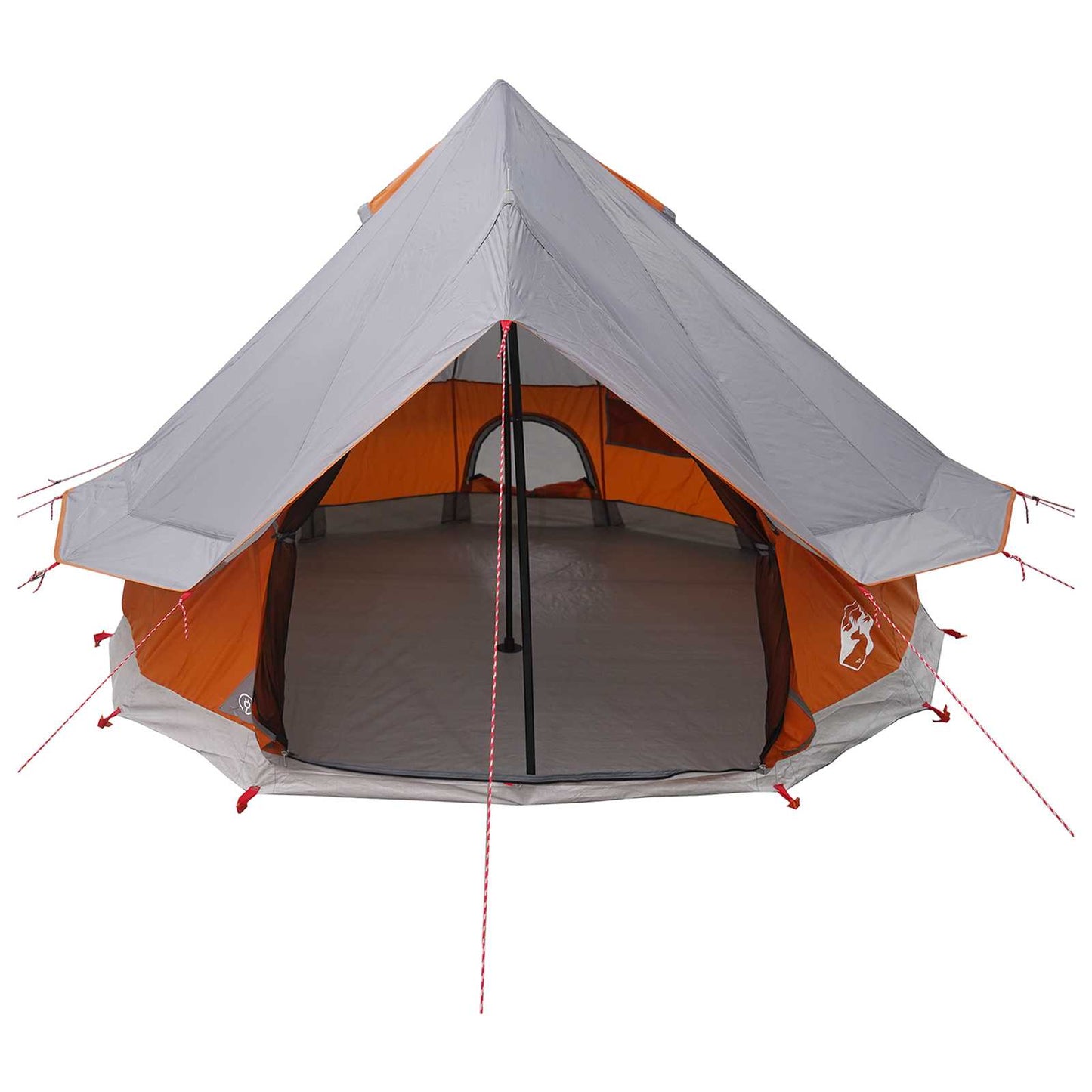 Tipi telt med tak Grå og Oransje 250 x 250 cm Polyester og stål