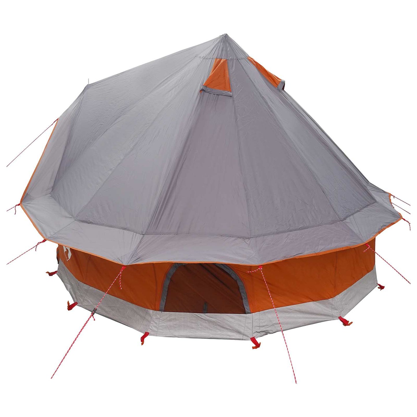 Tipi telt med tak Grå og Oransje 250 x 250 cm Polyester og stål