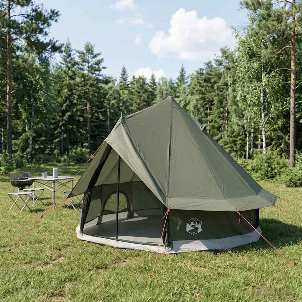 Tipi telt med tak Army grønn 250 x 250 cm Polyester og stål