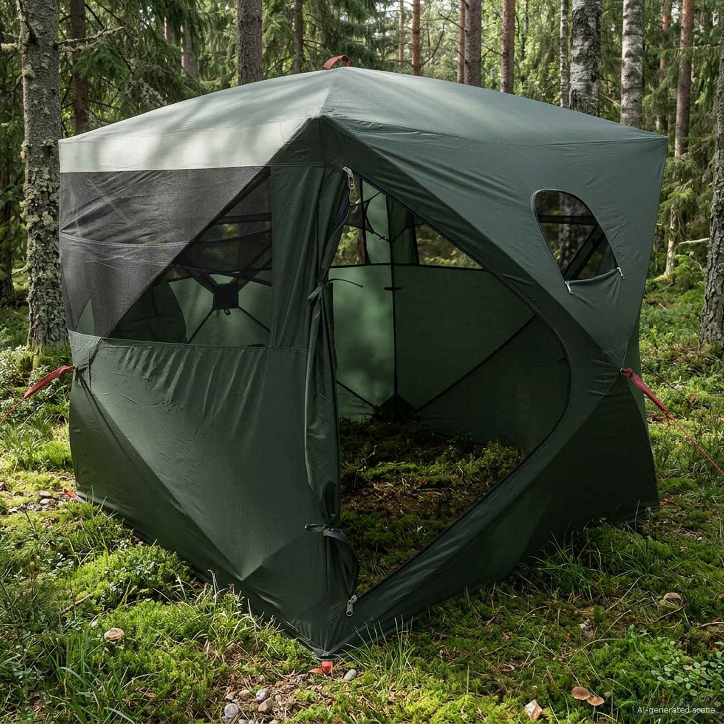 Jakt-telt Army grønn 143 x 143 x 165 cm Polyester og stål