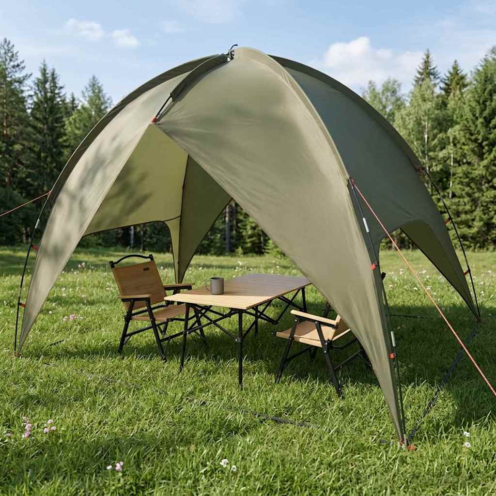 Camping Telt med Regntrekk Vanntett Kuppel Olivengrønn