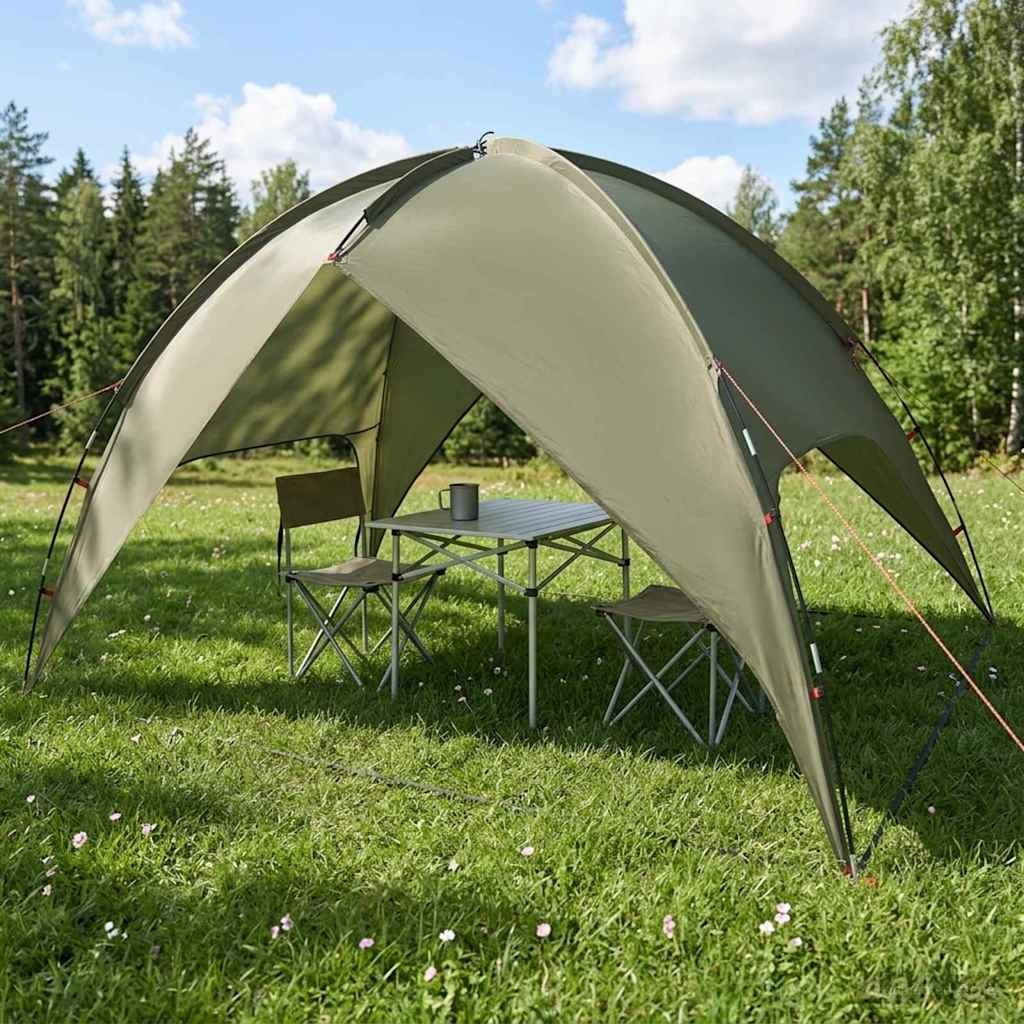 Camping Telt med Regntrekk Vanntett Kuppel Olivengrønn